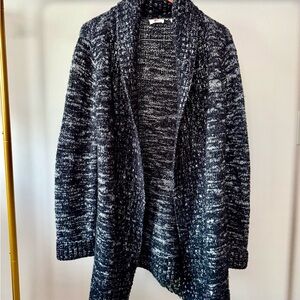 Levi’s Black White Marled Knit Open Front Cardigan Medium